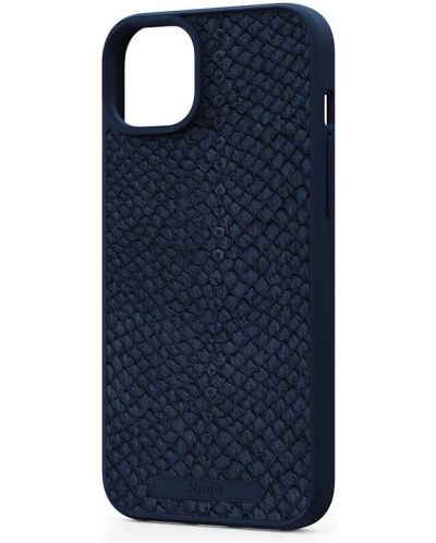 Калъф Njord - Salmon Leather MagSafe, iPhone 15 Plus, син - 1