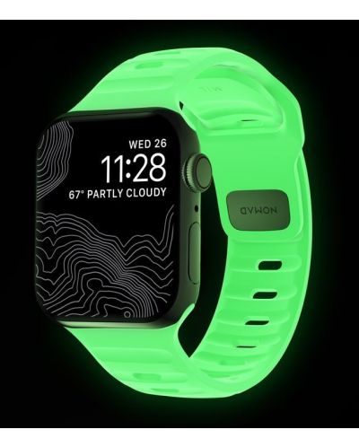 Каишка Nomad - Sport Glow 2.0, Apple Watch 42/44/45/Ultra 49 mm, зелена - 2