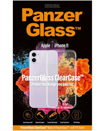 Калъф PanzerGlass - Clear, iPhone 11, прозрачен - 2