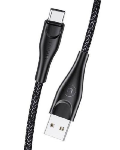 Кабел USAMS - SJ398USB01, USB-A/USB-C, 3 m, черен - 1
