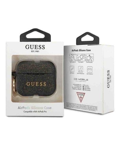 Калъф за слушалки Guess - Silicone, AirPods Pro, черен - 2