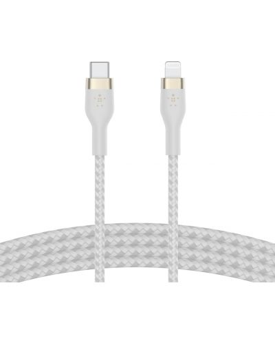 Кабел Belkin - Boost Charge, USB-C/Lightning, Braided silicone, 1 m, бял - 4