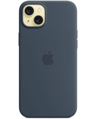 Калъф Apple - Silicone MagSafe, iPhone 15 Plus, Storm Blue - 3