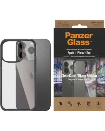 Калъф PanzerGlass - ClearCase, iPhone 14 Pro, черен - 1