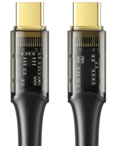 Кабел Xmart - Amber, USB-C/USB-C, 1.2 m, черен - 1