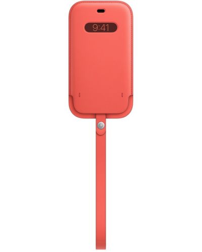 Калъф Apple - Leather Sleeve MagSafe, iPhone 12/12 Pro, Pink Citrus - 3