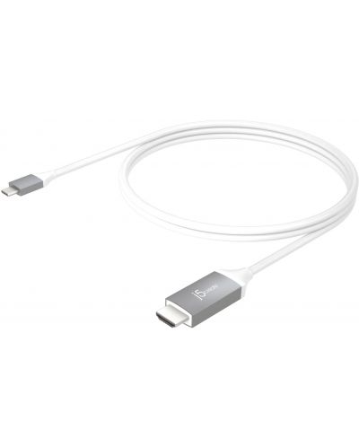 Кабел j5create  - JCC153G, USB-C/HDMI, 1.8m, бял - 4
