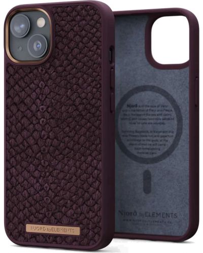 Калъф Njord - Salmon Leather MagSafe, iPhone 14 Plus, кафяв - 3