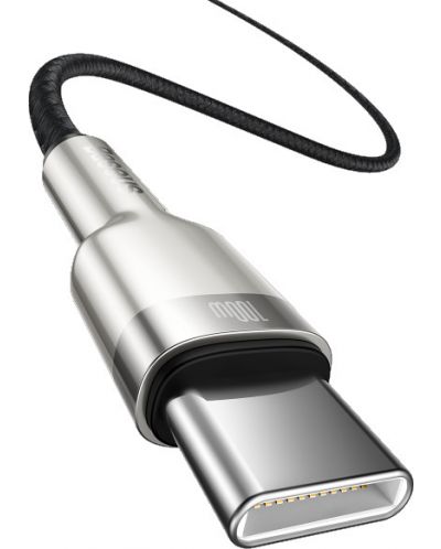 Кабел Baseus - Cafule, USB-C/USB-C, 1 m, черен/сребрист - 3