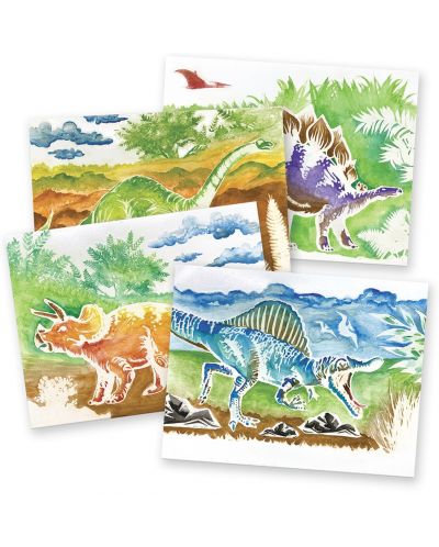Картини за оцветяване DinosArt  - Динозаври, с акварелни бои - 3