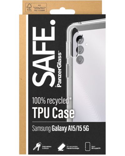 Калъф Safe - TPU, Galaxy A15 5G, прозрачен - 3