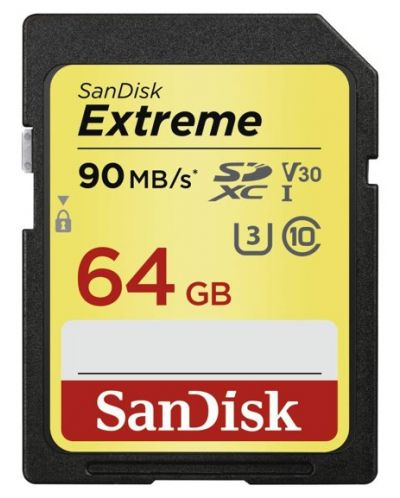 Карта памет SanDisk - Extreme, 64GB, SDXC, Class10 - 1