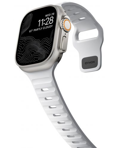 Каишка Nomad - Sport M/L, Apple Watch 1-9/Ultra/SE, бяла - 2