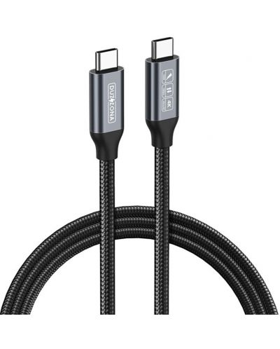 Кабел Duzzona - A9 Data Cable, USB-C/USB-C, 1 m, 100W, сив - 1