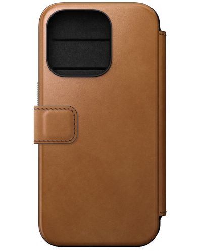 Калъф Nomad - Modern Leather Folio, iPhone 15 Pro, English Tan - 3
