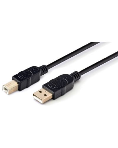 Кабел Manhattan - 2075100003, USB A/USB-B, 3 m, черен - 1
