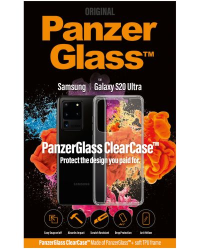 Калъф PanzerGlass - ClearCase, Galaxy S20 Ultra, прозрачен - 2
