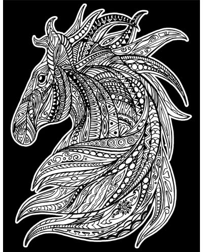 Картина за оцветяване ColorVelvet - Див кон, 47 х 35 cm - 2