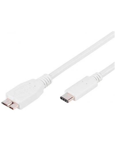 Кабел Vivanco - 45275, USB-C/Micro USB, 1 m, бял - 1