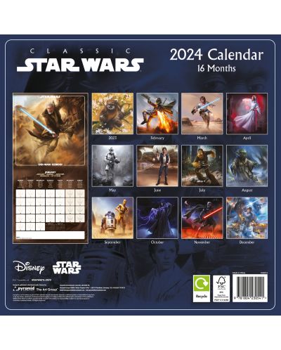 Календар Pyramid Movies: Star Wars - Classics 2024 - 2