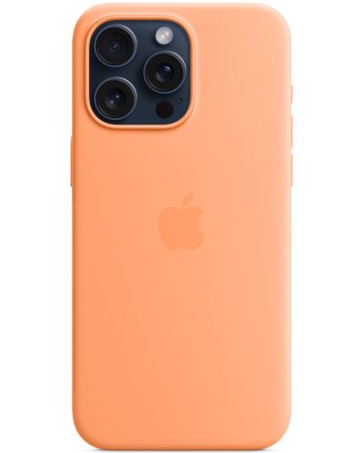 Калъф Apple - Silicone MagSafe, iPhone 15 Pro Max, Orange Sorbet - 2