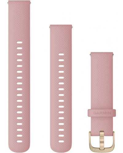 Каишка Garmin - QR Silicone, Venu 2S/3S, 18 mm, Dust Rose/Light Gold - 1