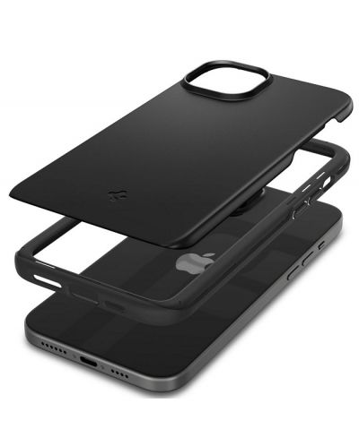 Калъф Spigen - Thin Fit, iPhone 15 Plus, черен - 2