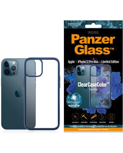 Калъф PanzerGlass - Clear, iPhone 12 Pro Max, прозрачен/син - 3