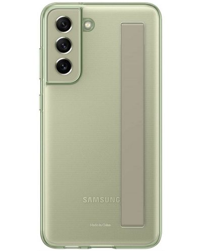 Калъф Samsung - Clear Strap, Galaxy S21 FE, Olive Green - 2