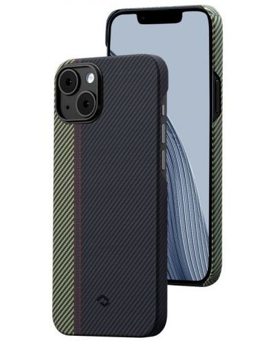 Калъф Pitaka - Fusion Weaving MagEZ Case, iPhone 14, черен/зелен - 1