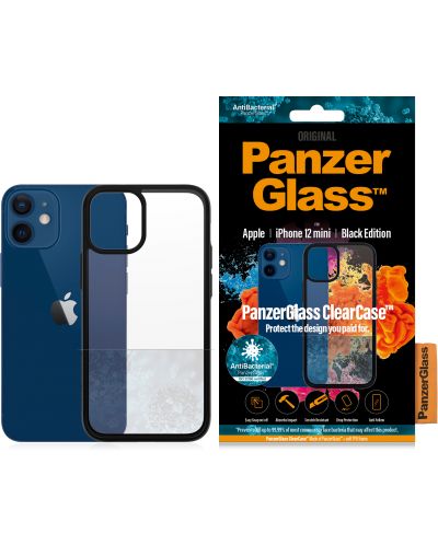Калъф PanzerGlass - ClearCase, iPhone 12 mini, прозрачен/черен - 3