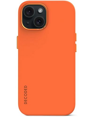 Калъф Decoded - AntiMicrobial Silicone, iPhone 15, оранжев - 1