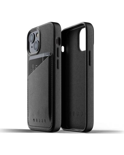 Калъф Mojjo - Full Leather Wallet, iPhone 13 mini, черен - 2
