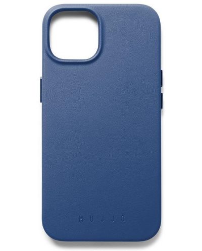Калъф Mujjo - Full Leather MagSafe, iPhone 14, Monaco Blue - 1