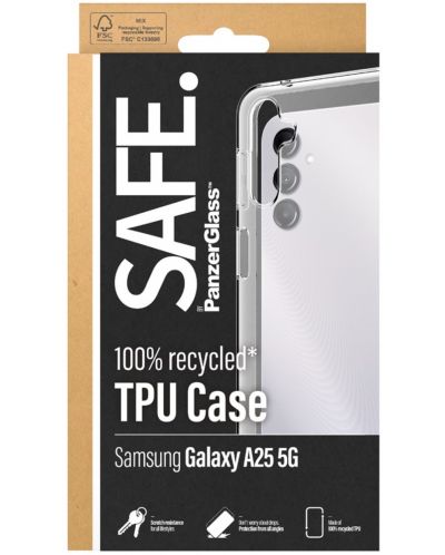 Калъф Safe - TPU, Galaxy A25 5G, прозрачен - 3