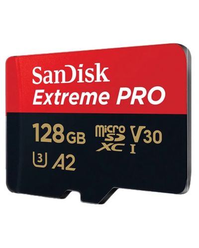Карта памет SanDisk - Extreme PRO, 128GB, microSDXC, Class10 + адаптер - 4