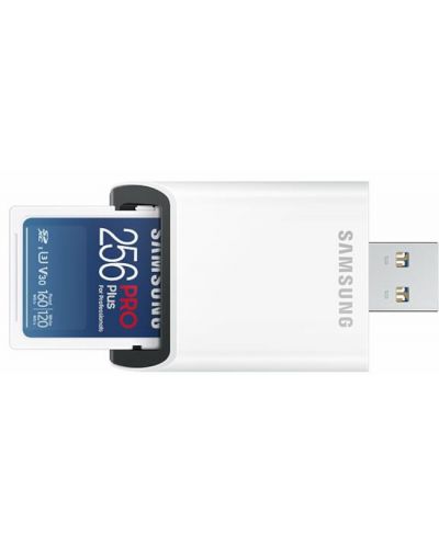Карта памет Samsung - PRO Plus, 256GB, SDXC, Class10 + USB четец - 2
