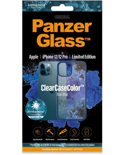 Калъф PanzerGlass - Clear, iPhone 12/12 Pro, прозрачен/син - 2