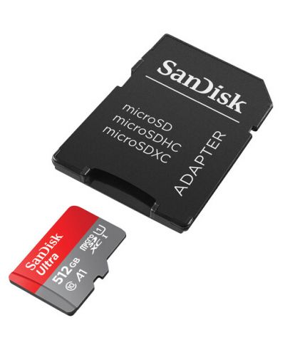 Карта памет SanDisk - Ultra, 512GB, microSDXC, Class10 + адаптер - 5