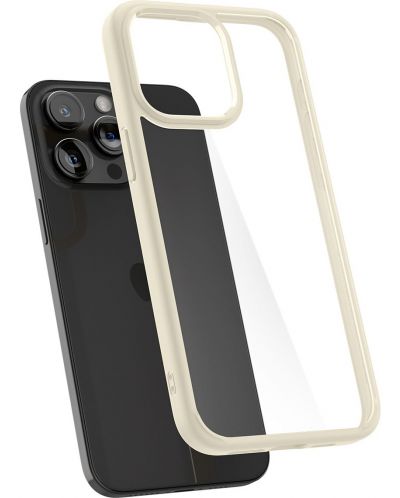 Калъф Spigen - Ultra Hybrid, iPhone 15 Pro, Sand Beige - 5