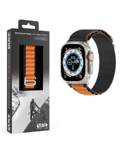 Каишка Next One - Adventure Loop, Apple Watch, 45/49 mm, черна/оранжева - 3