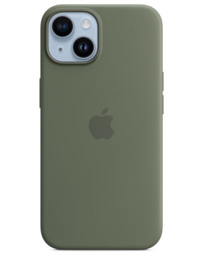 Калъф Apple - Silicone MagSafe, iPhone 14, Olive - 1