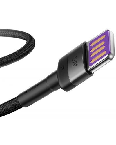 Кабел Baseus - Cafule, USB-А/USB-C, 1 m, черен - 2