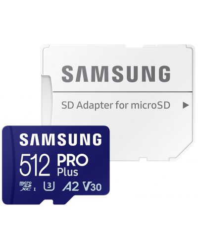 Карта памет Samsung - PRO Plus, 512GB, microSDXC + адаптер - 1