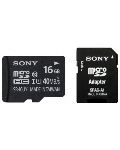 Карта памет Sony - 16GB, Micro SD, Class 10, черна