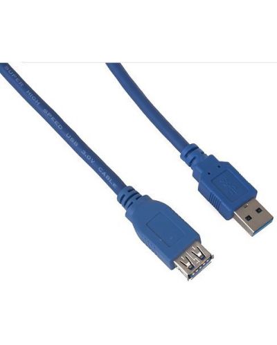 Кабел VCom - CU302, USB-A/USB-A, 1.5 m, син - 1