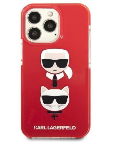 Калъф Karl Lagerfeld - K and C Heads, iPhone 13 Pro, червен - 2