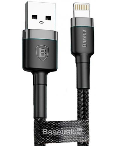 Кабел Baseus - Cafule, USB-A/Lightning, 3 m, черен - 1