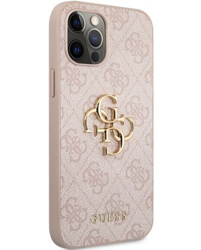 Калъф Guess - PU 4G Metal Logo, iPhone 12 Pro Max, розов - 2
