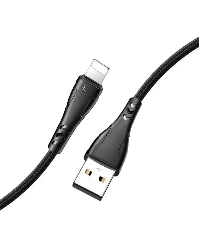 Кабел Xmart - Mamba, USB-A/Lightning, 1.2 m, черен - 1